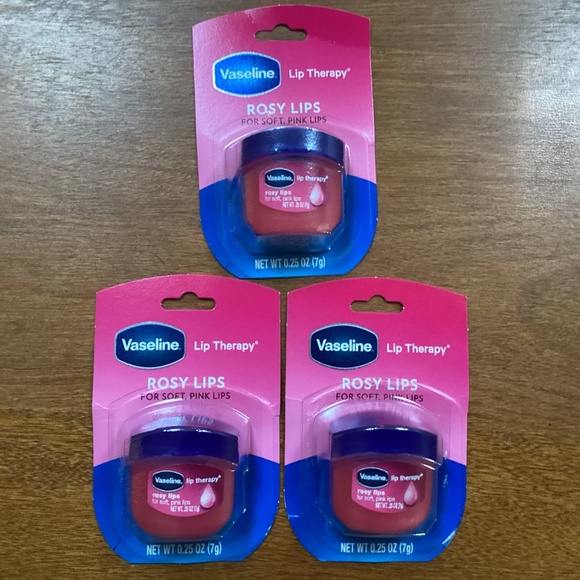 Vaseline Lip Therapy Rosy Lips Bundle of 3 New Net weight 0.25 oz/7g - Picture 3 of 8